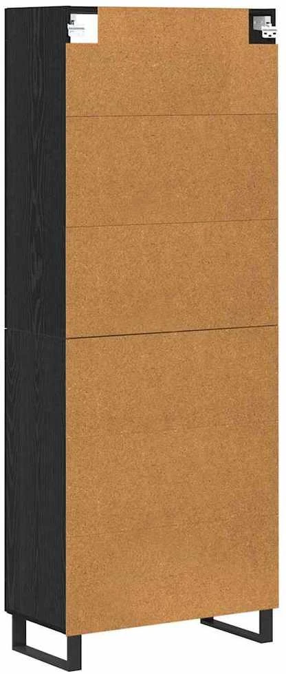 Aukštas spintelė 2 vnt. Juodas ąžuolas 69,5 x 34 x 180 cm