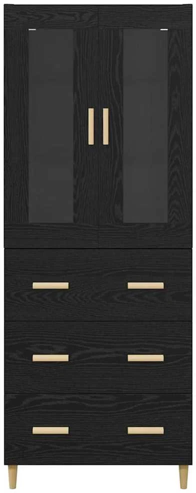 Aukštas spintelė su stalčių Juodas ąžuolas 69,5 x 34 x 180 cm
