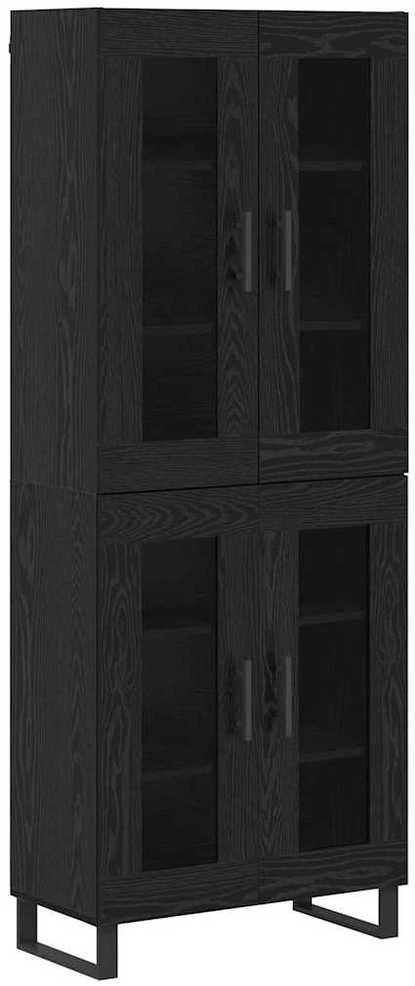 Aukštas spintelė 2 vnt. Juodas ąžuolas 69,5 x 34 x 180 cm