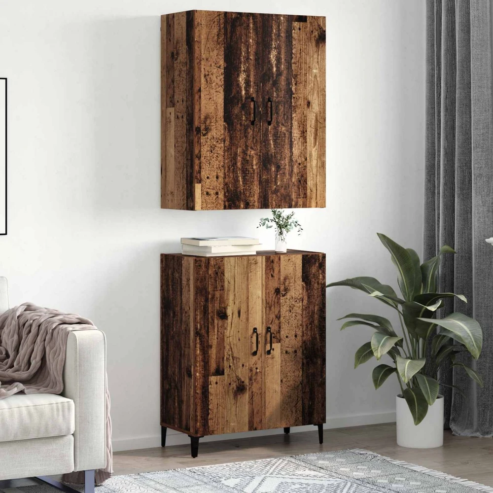 Aukštas spintelė 2 vnt. Sena mediena 69,5 x 34 x 180 cm