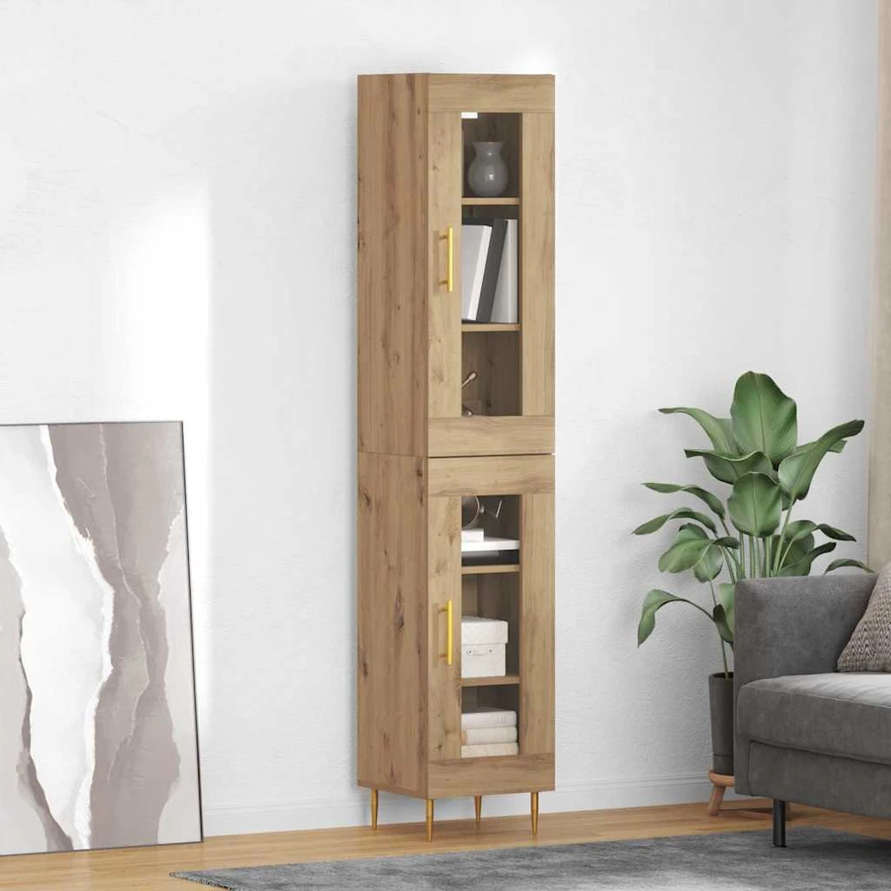 Aukštas spintelė 2 vnt. Amatininkų ąžuolas 34,5 x 34 x 180 cm