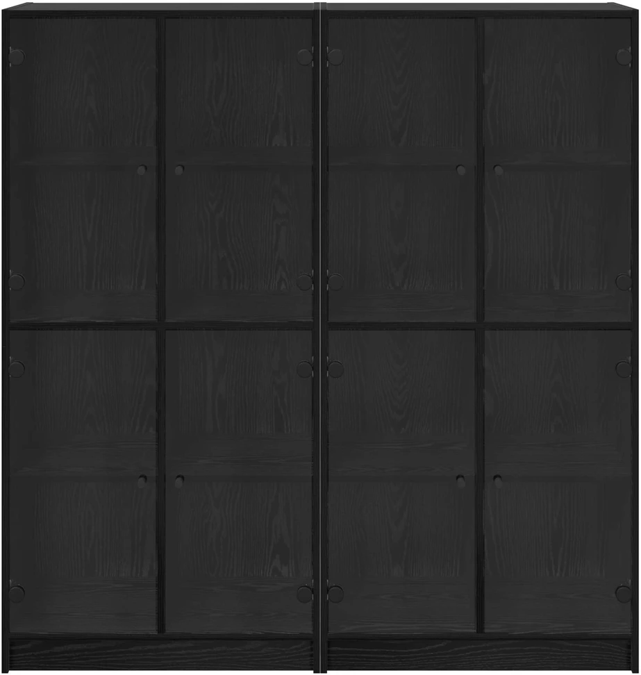 Aukštas spintelė 2 vnt. Juodas ąžuolas 68 x 37 x 142 cm