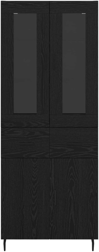 Aukštas spintelė 2 vnt. Juodas ąžuolas 69,5 x 34 x 180 cm