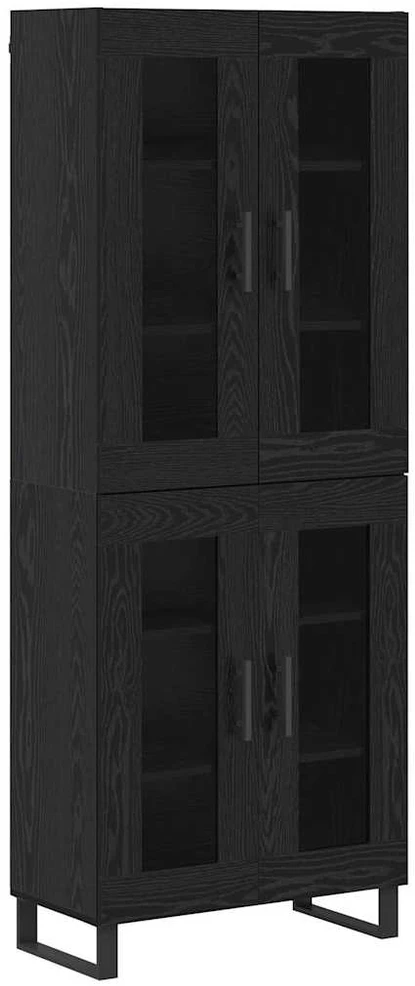 Aukštas spintelė 2 vnt. Juodas ąžuolas 69,5 x 34 x 180 cm