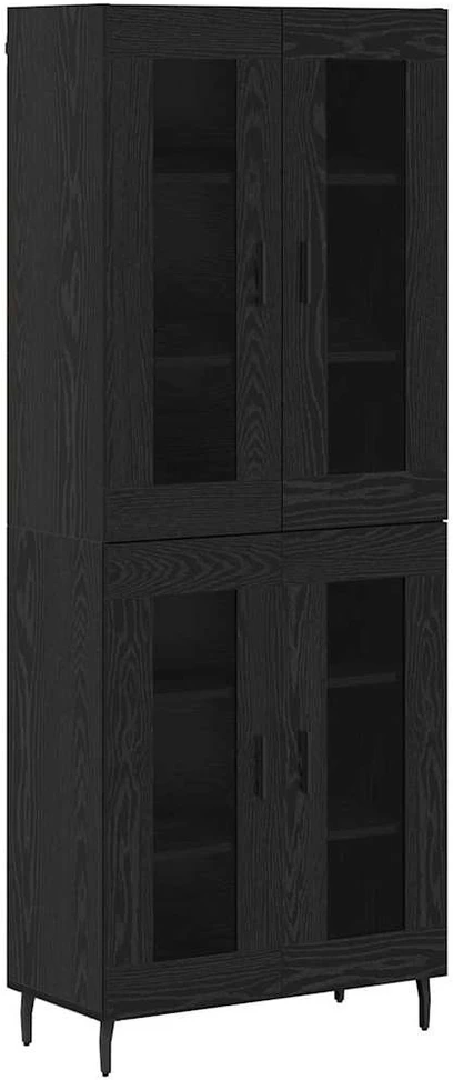 Aukštas spintelė 2 vnt. Juodas ąžuolas 69,5 x 34 x 180 cm
