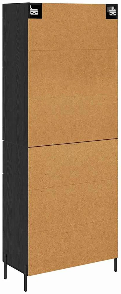 Aukštas spintelė 2 vnt. Juodas ąžuolas 69,5 x 34 x 180 cm