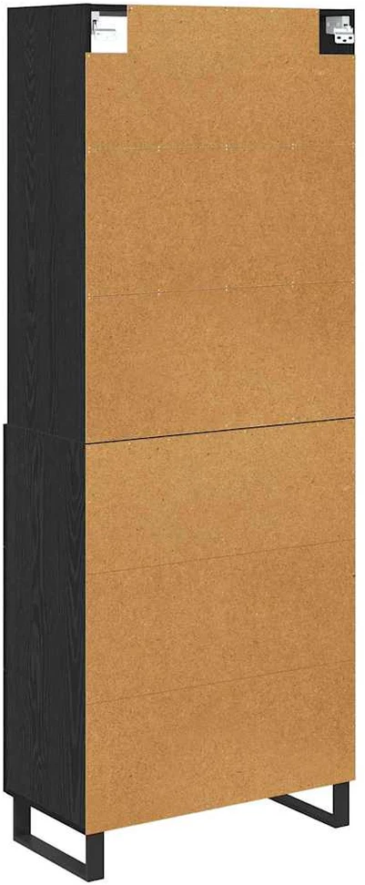 Aukštas spintelė 2 vnt. Juodas ąžuolas 69,5 x 34 x 180 cm