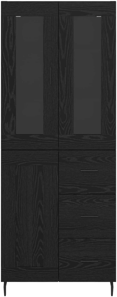 Aukštas spintelė 2 vnt. Juodas ąžuolas 69,5 x 34 x 180 cm