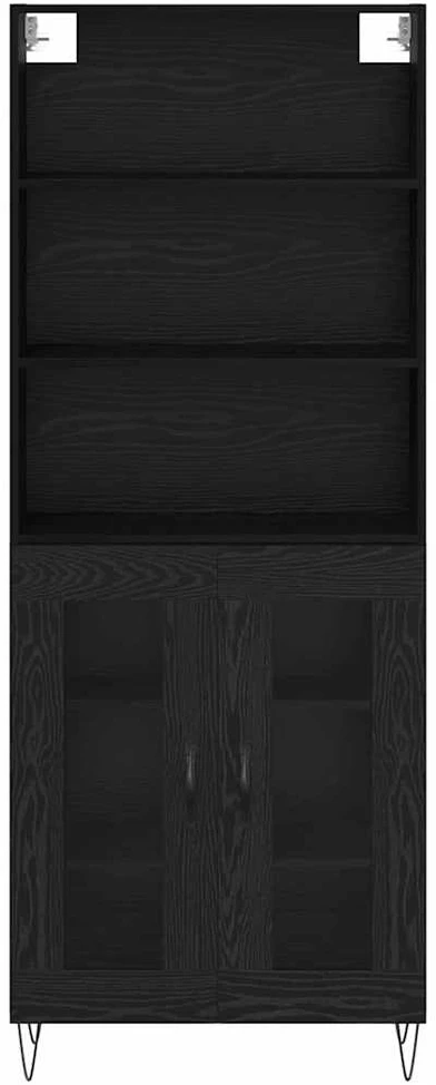 Aukštas spintelė 2 vnt. Juodas ąžuolas 69,5 x 34 x 180 cm