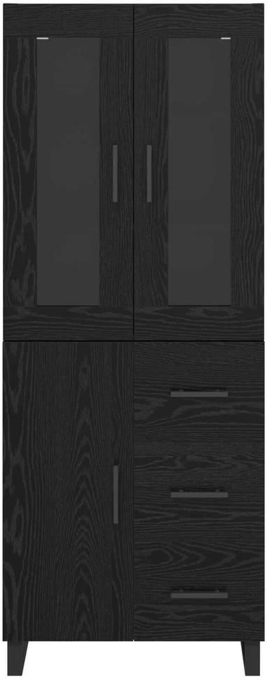 Aukštas spintelė 2 vnt. Juodas ąžuolas 69,5 x 34 x 180 cm
