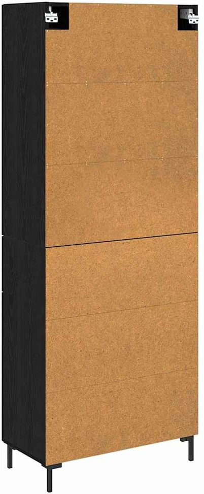 Aukštas spintelė 2 vnt. Juodas ąžuolas 69,5 x 34 x 180 cm