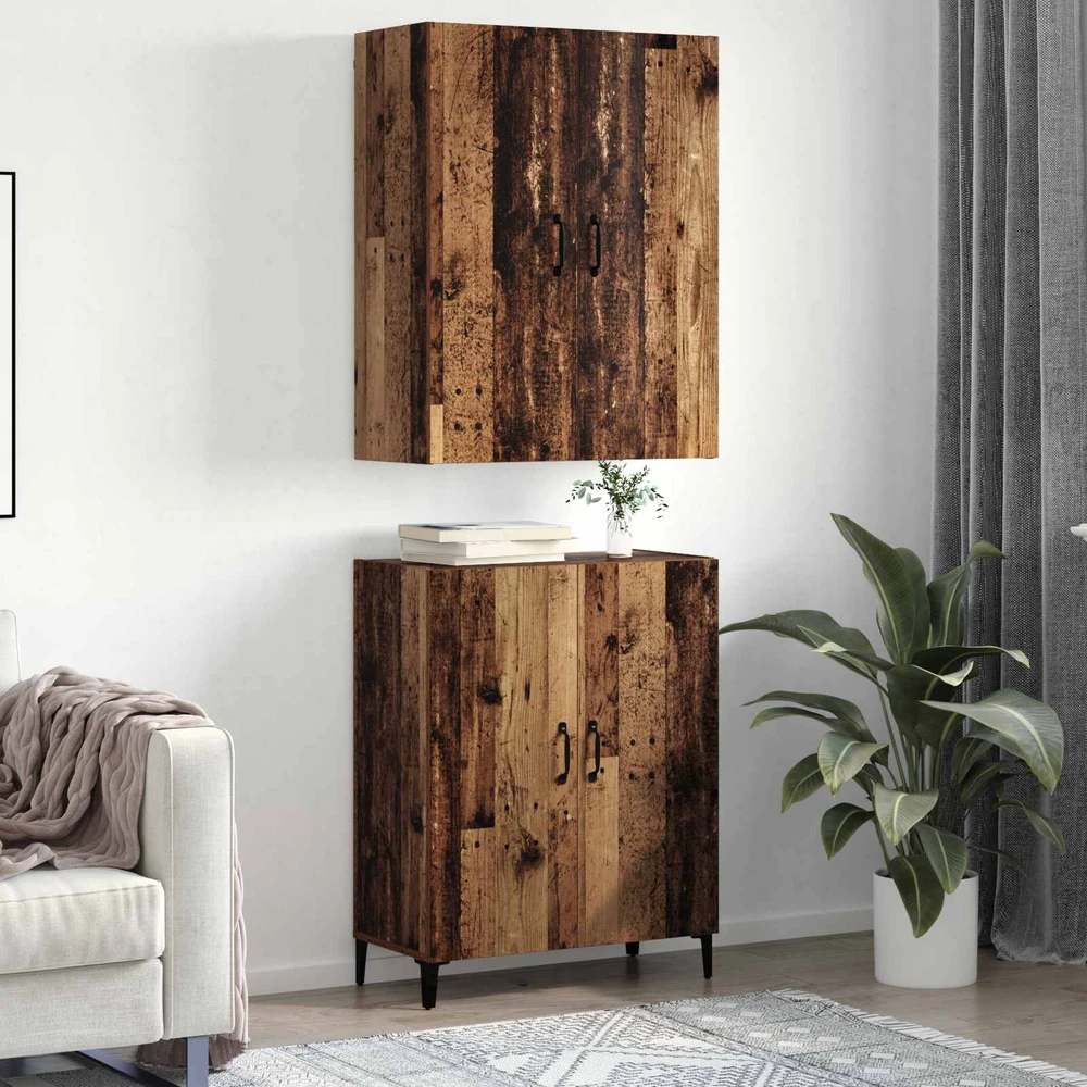 Aukštas spintelė 2 vnt. Sena mediena 69,5 x 34 x 180 cm