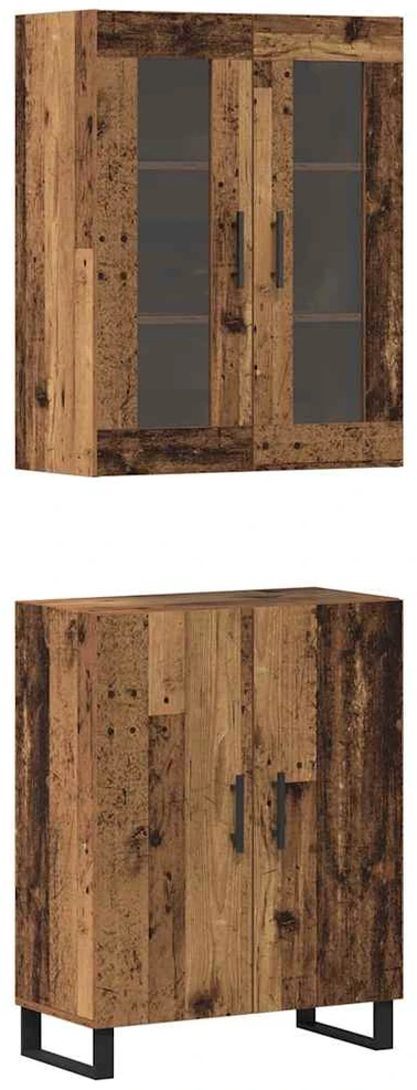 Aukštas spintelė 2 vnt. Sena mediena 69,5 x 34 x 180 cm
