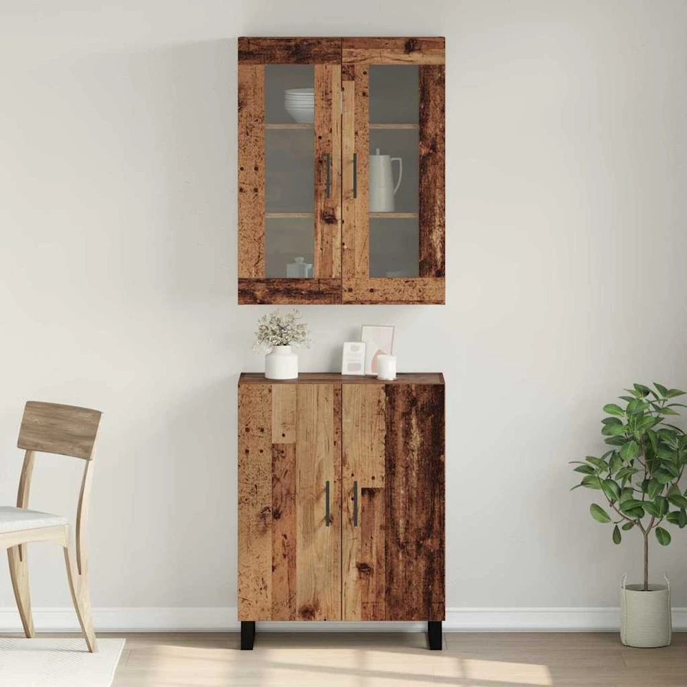 Aukštas spintelė 2 vnt. Sena mediena 69,5 x 34 x 180 cm