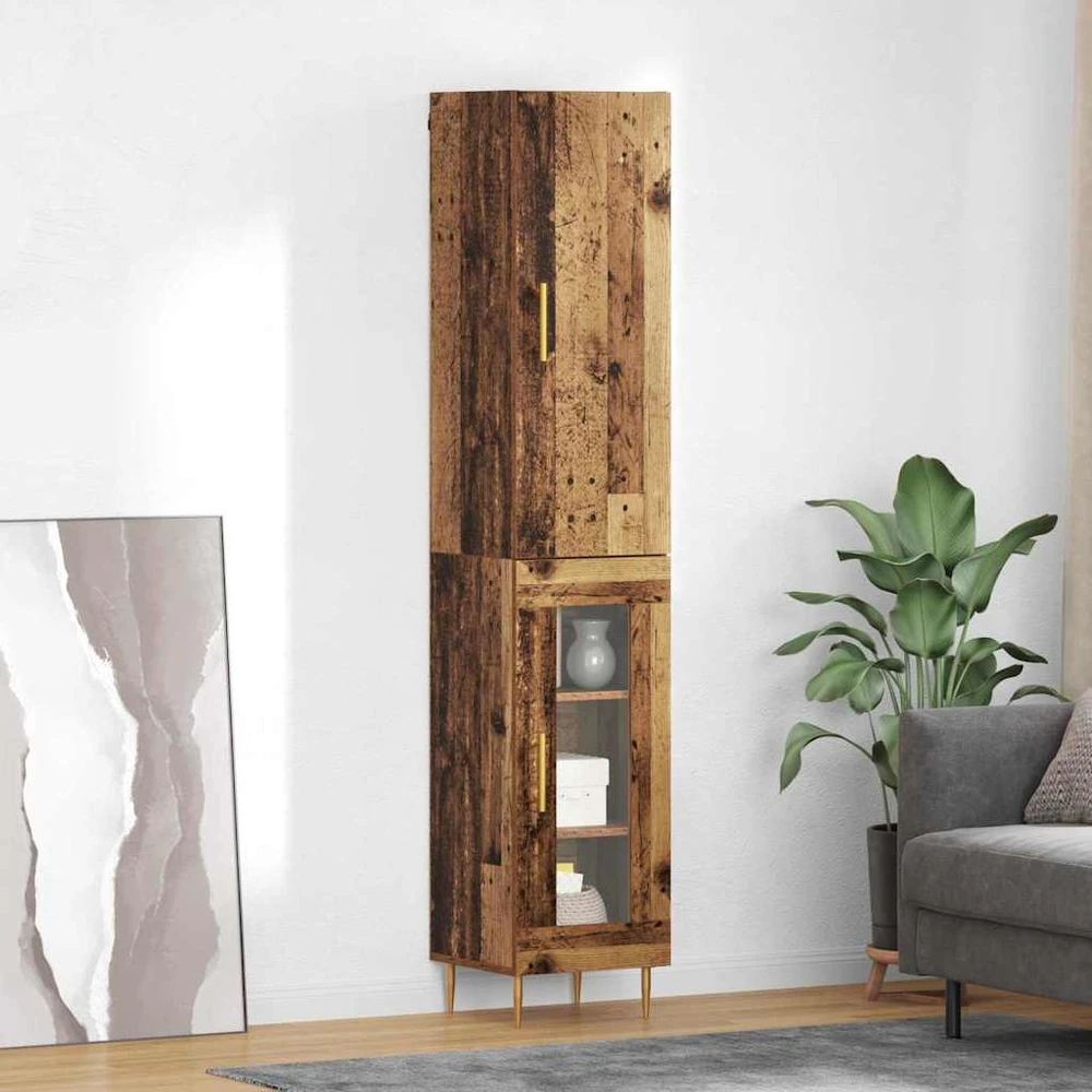 Aukštas spintelė 2 vnt. Senovinis medis 34,5 x 34 x 180 cm