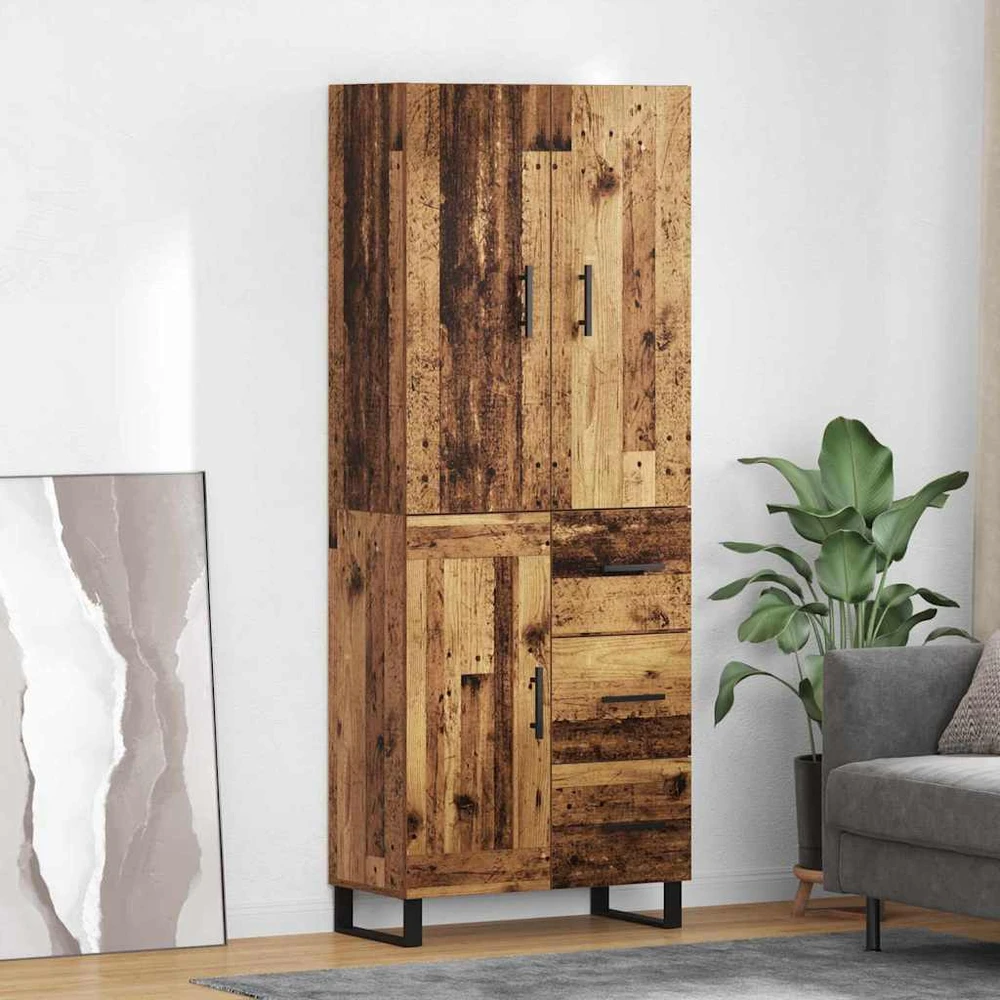 Aukštas spintelė 2 vnt. Senovinis medis 69,5 x 34 x 180 cm