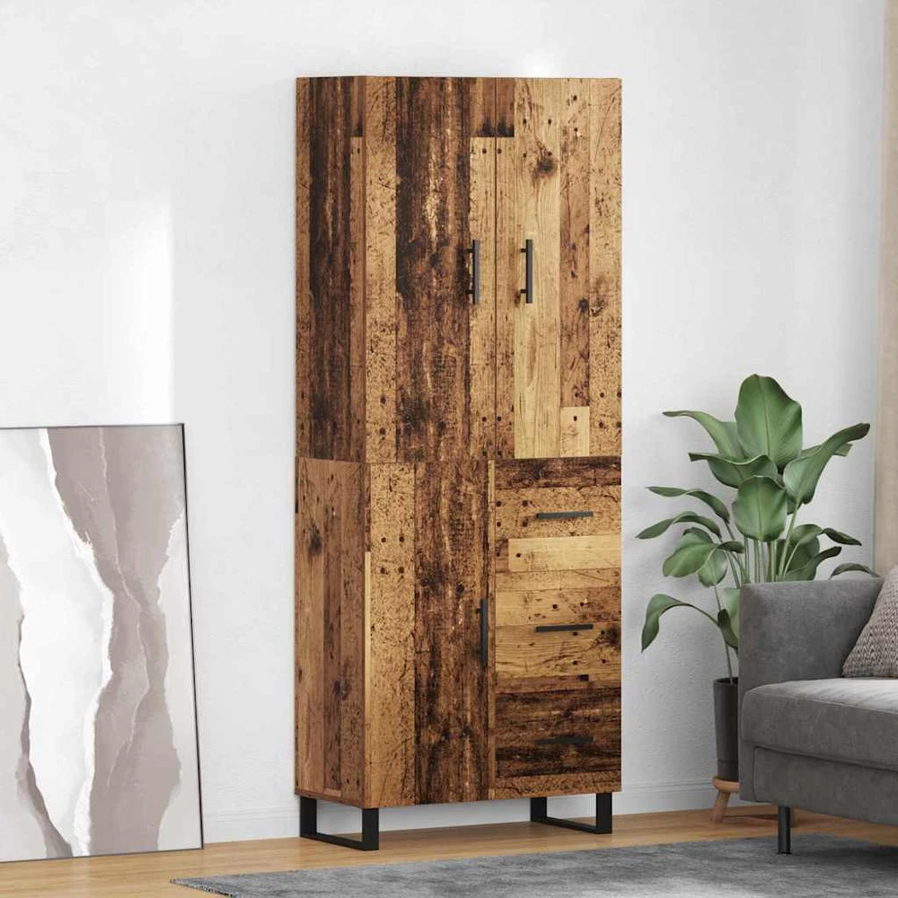 Aukštas spintelė 2 vnt. Senovinis medis 69,5 x 34 x 180 cm