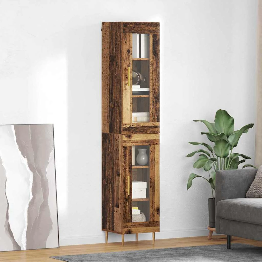 Aukštas spintelė 2 vnt. Senovinis medis 34,5 x 34 x 180 cm