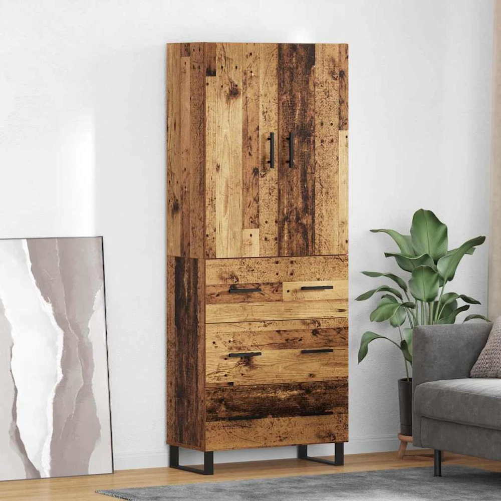 Aukštas spintelė 2 vnt. Senovinis medis 69,5 x 34 x 180 cm