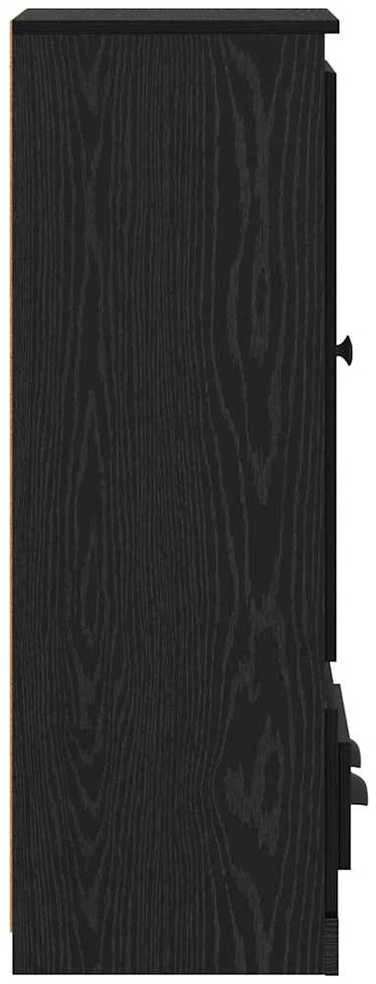 Aukštas spintelė 3 vnt. Juodas ąžuolas 132 x 35,5 x 103,5 cm
