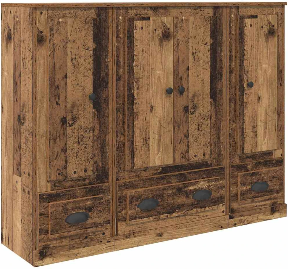 Aukštas spintelė 3 vnt. Senovinis medis 132 x 35,5 x 103,5 cm
