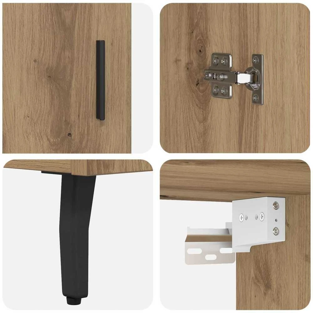 Aukštas spintelė 2 vnt. Amatininkų ąžuolas 69,5 x 32,5 x 180 cm