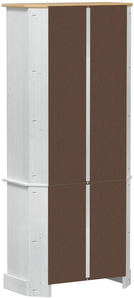 Aukštas spintelė Balta 74 x 38 x 170 cm Kietos pušies mediena