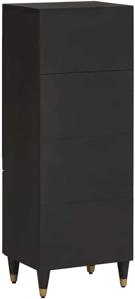 Aukštas spintelė Juoda 40 x 33 x 110 cm Kietas mango medis