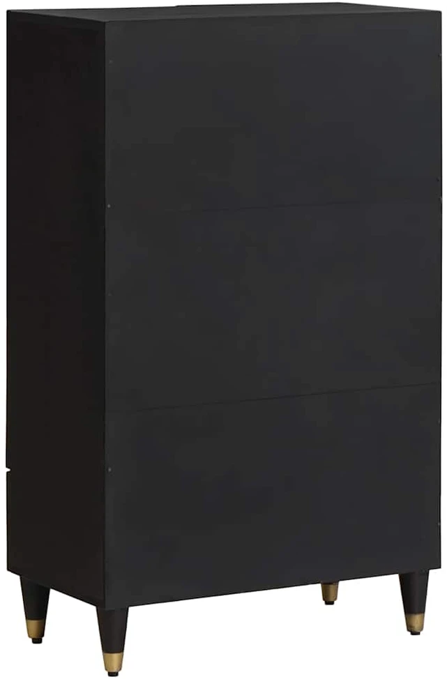 Aukštas spintelė Juoda 60 x 33 x 100 cm Kietas mango medis