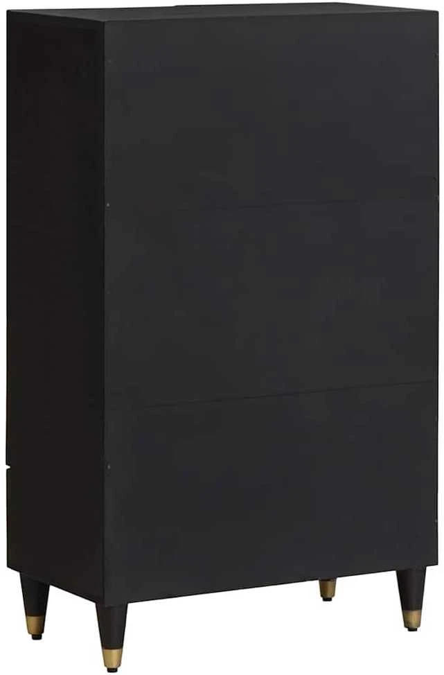 Aukštas spintelė Juoda 60 x 33 x 100 cm Kietas mango medis