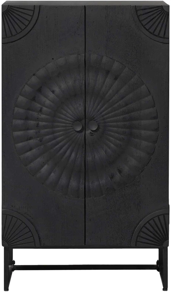 Aukštas spintelė Juodas 55 x 30 x 95 cm