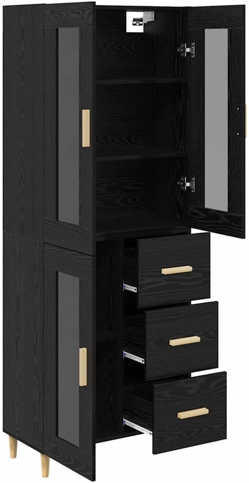 Aukštas spintelė Juodas ąžuolas 69,5 x 34 x 180 cm