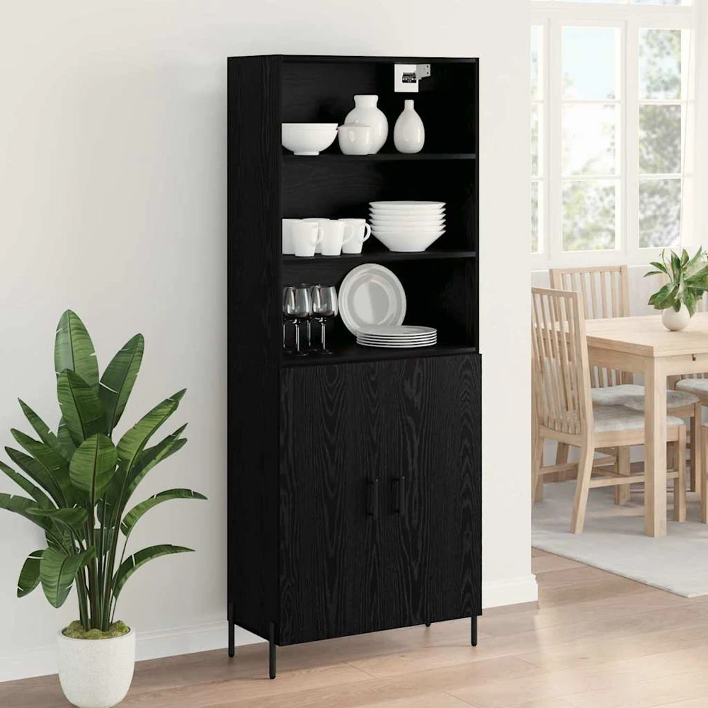 Aukštas spintelė Juodas ąžuolas 69,5 x 34 x 180 cm
