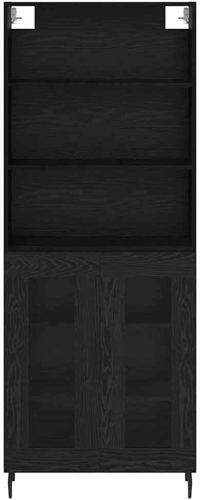 Aukštas spintelė 2 vnt. Juodas ąžuolas 69,5 x 32,5 x 180 cm