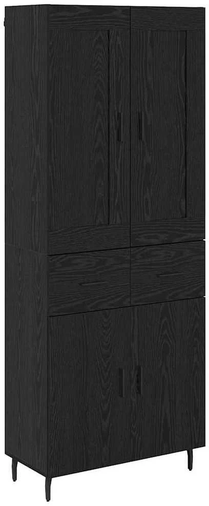Aukštas spintelė 2 vnt. Juodas ąžuolas 69,5 x 34 x 180 cm