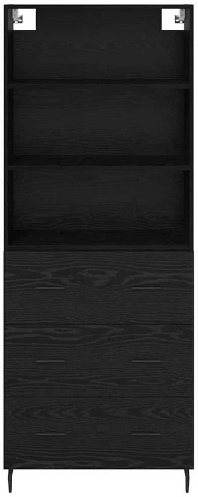 Aukštas spintelė 2 vnt. Juodas ąžuolas 69,5 x 34 x 180 cm