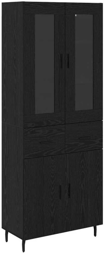 Aukštas spintelė 2 vnt. Juodas ąžuolas 69,5 x 34 x 180 cm