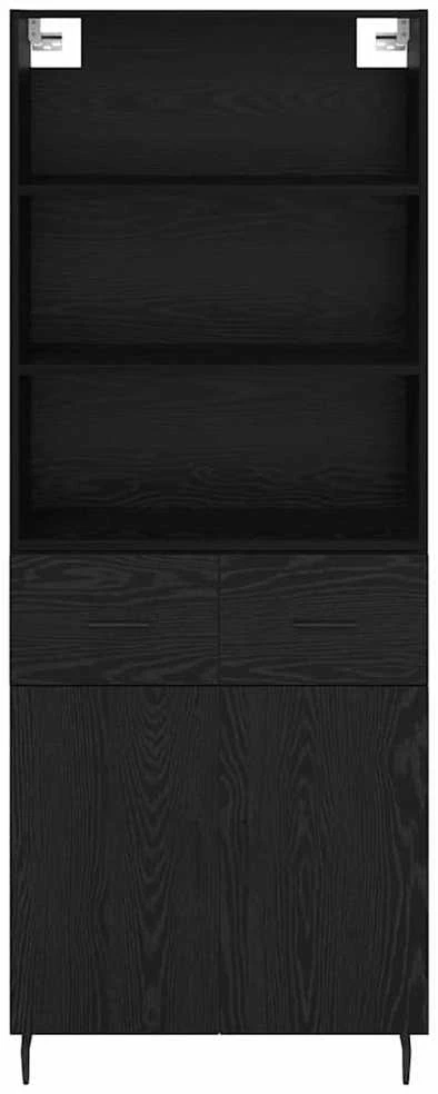 Aukštas spintelė 2 vnt. Juodas ąžuolas 69,5 x 34 x 180 cm