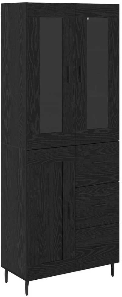 Aukštas spintelė 2 vnt. Juodas ąžuolas 69,5 x 34 x 180 cm