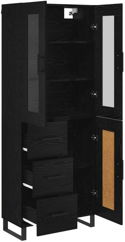 Aukštas spintelė 2 vnt. Juodas ąžuolas 69,5 x 34 x 180 cm