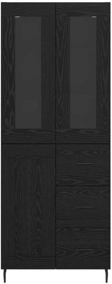 Aukštas spintelė 2 vnt. Juodas ąžuolas 69,5 x 34 x 180 cm