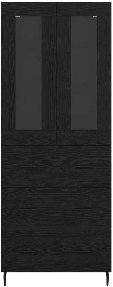 Aukštas spintelė 2 vnt. Juodas ąžuolas 69,5 x 34 x 180 cm