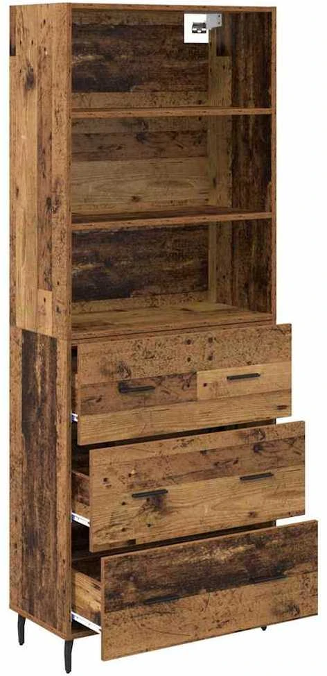 Aukštas spintelė 2 vnt. Senovinis medis 69,5 x 32,5 x 180 cm