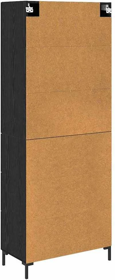 Aukštas spintelė 2 vnt. Juodas ąžuolas 69,5 x 34 x 180 cm