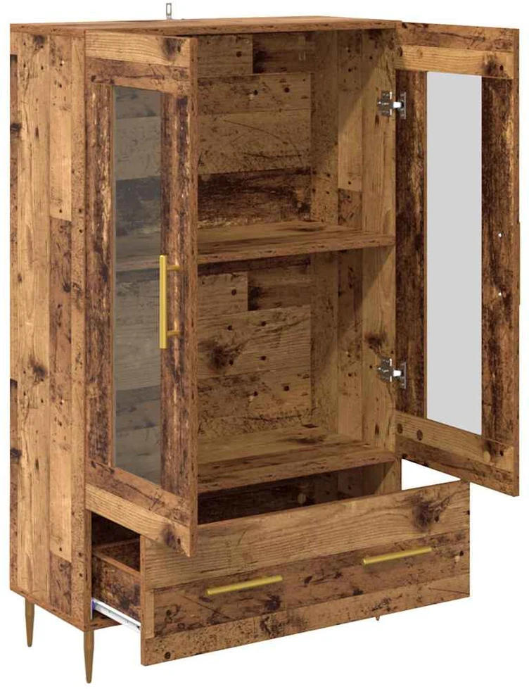 Aukštas spintelė su stalčių Senovinis medis 69,5 x 31 x 115 cm