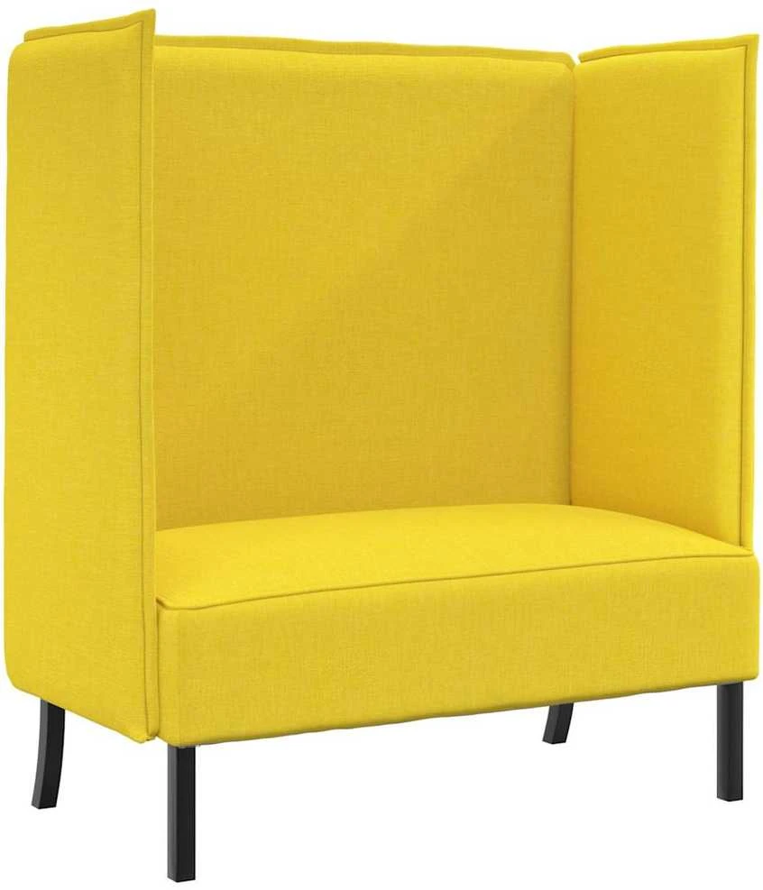 Aukštos nugaros sofa 101cm Šviesiai geltona audinys
