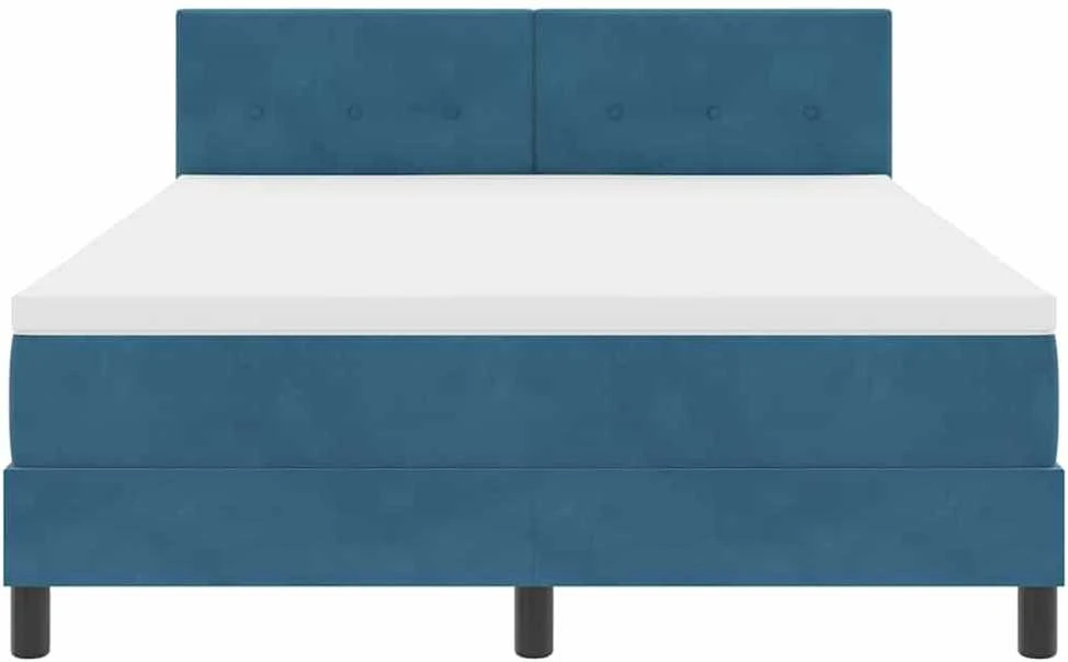 LED Čiužinio Lova Tamsiai mėlyna 140 x 190 cm Aksomas