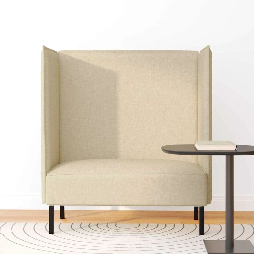 Aukštos nugaros sofa 101cm Kreminė audinys
