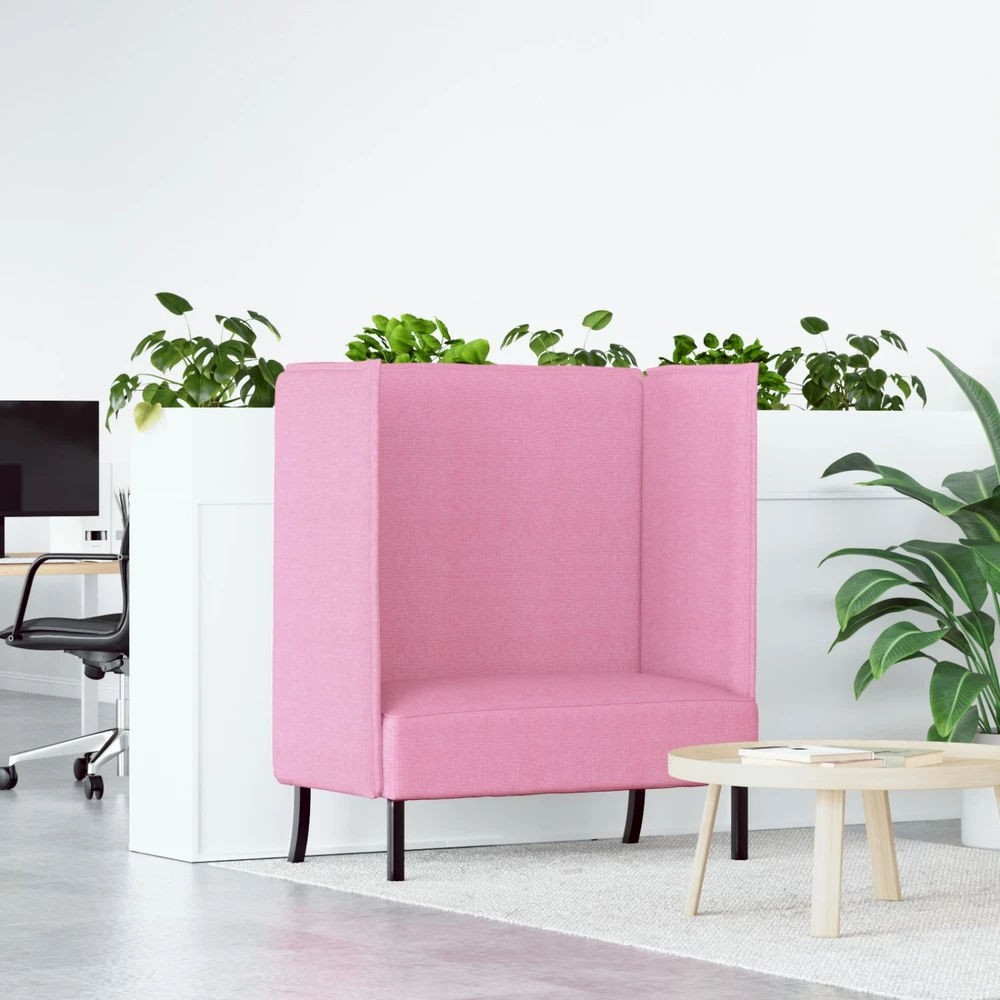 Aukštos nugaros sofa 101cm Rožinė audinys