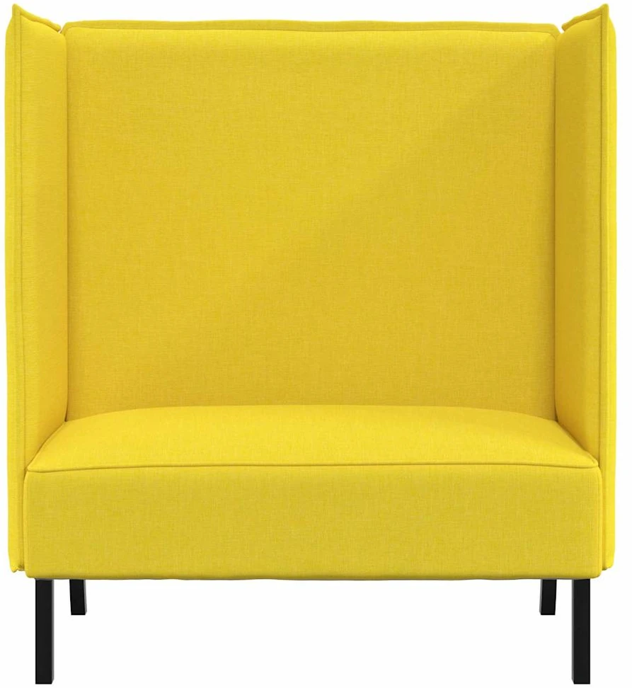 Aukštos nugaros sofa 101cm Šviesiai geltona audinys